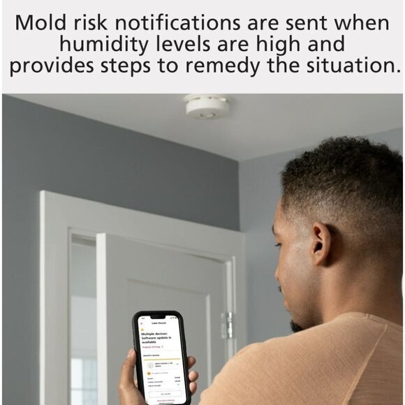 Kidde Hardwired Smart Smoke Detector Indoor Air Quality Monitor & Battery Backup - Picture 8 of 14